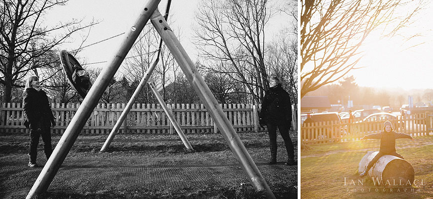 Photos of a family day out at the park