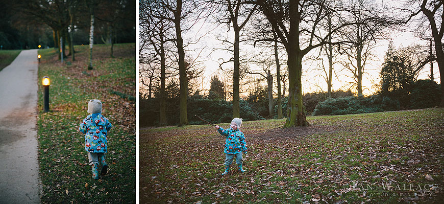 Running amongst the trees.