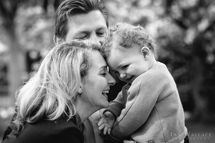 Family portrait outside St. Luke's in Chelsea, London