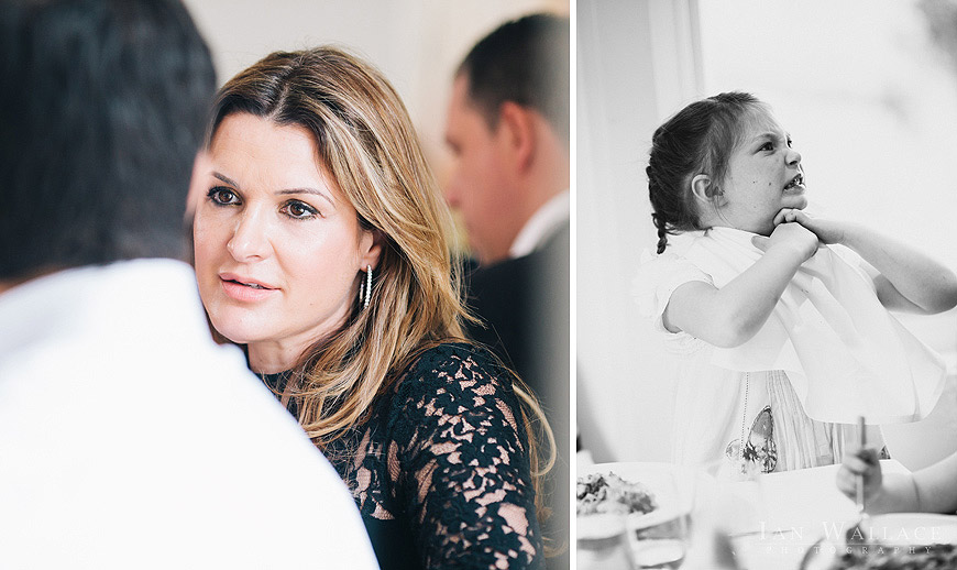 Documentary photographs of guests at a family meal in dell’ Arancio, London