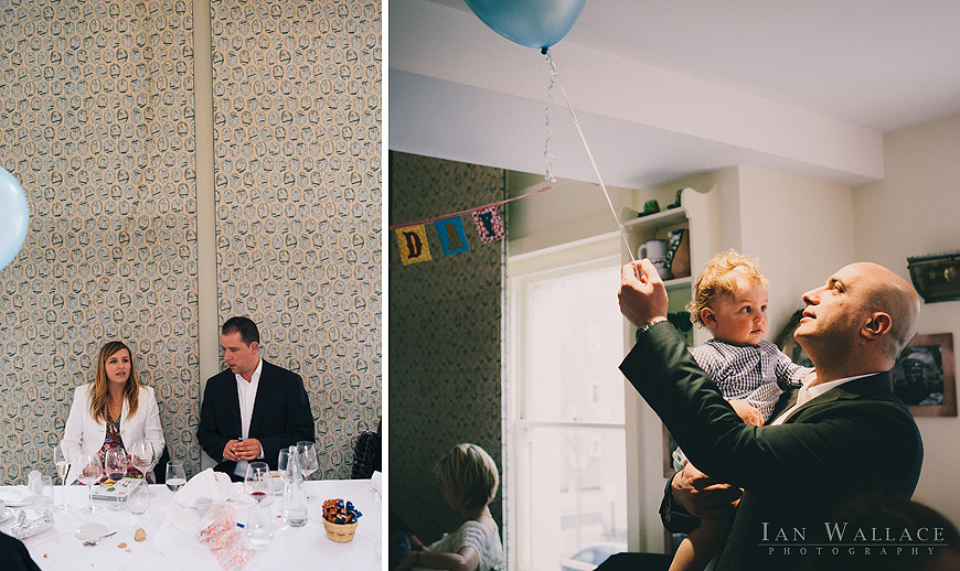Friends and family celebrating with the birthday boy in Chelsea London