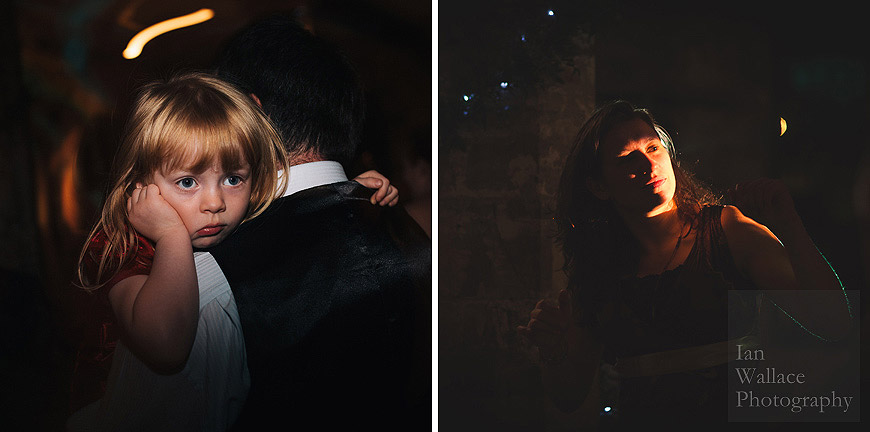 Bored child and dancing woman. The disco at the Hospitium