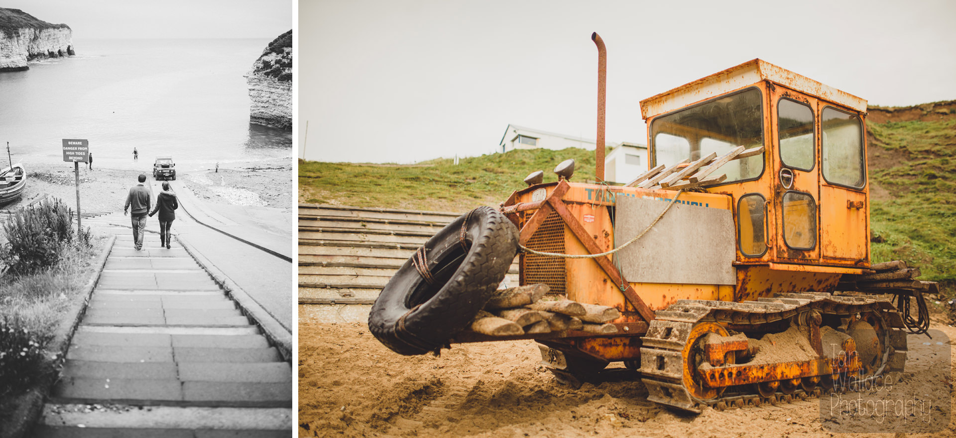 An engagement shoot at the North Landing at Flamborough