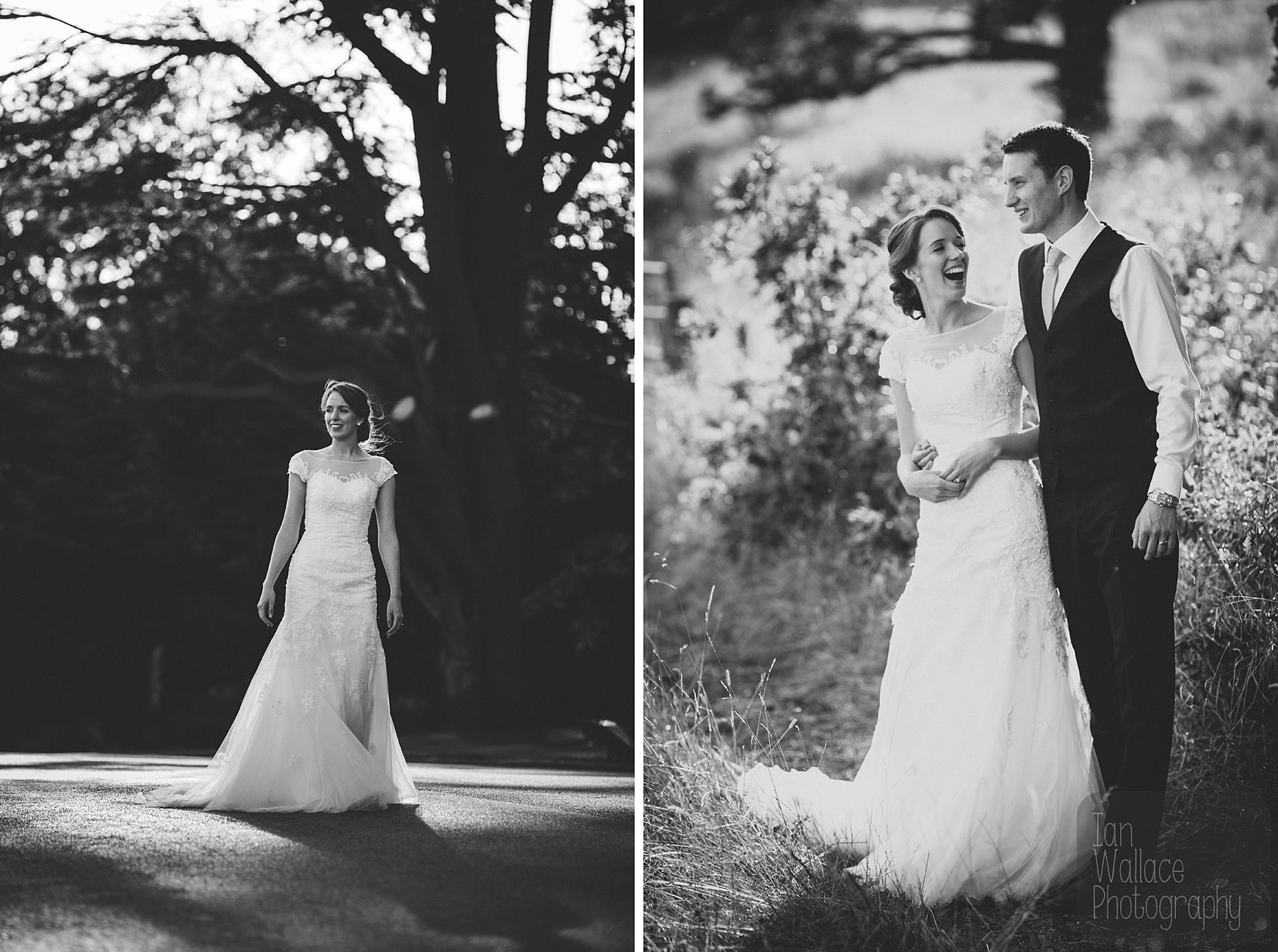 Informal fine art portraits in beautiful light of the happy couple