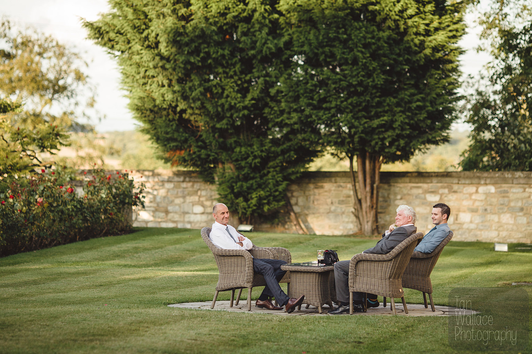 Guests relaxing in the beautiful grounds of Hazlewood Castle