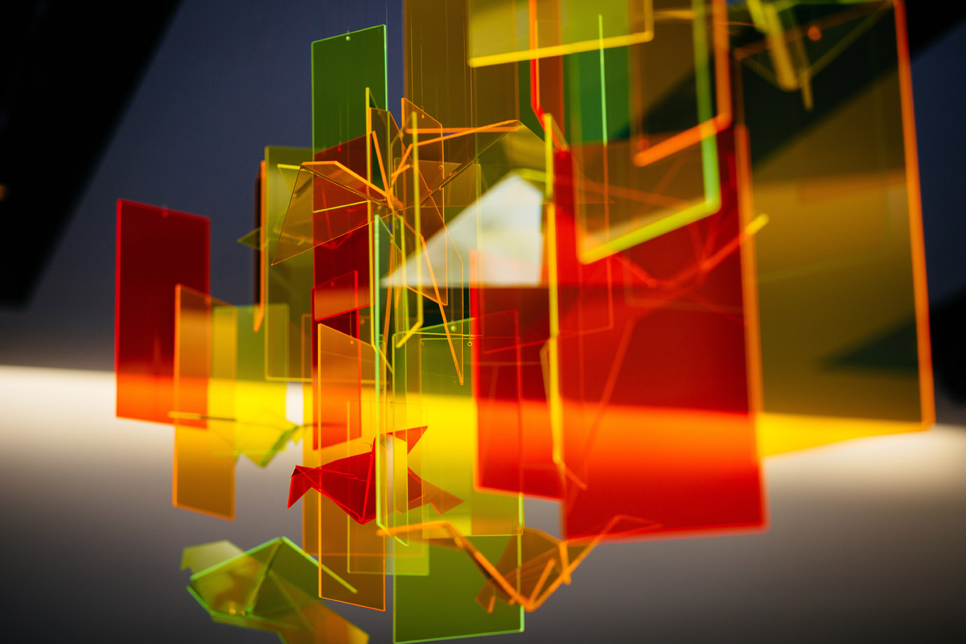 Neon perspex wedding decorations at the Hepworth