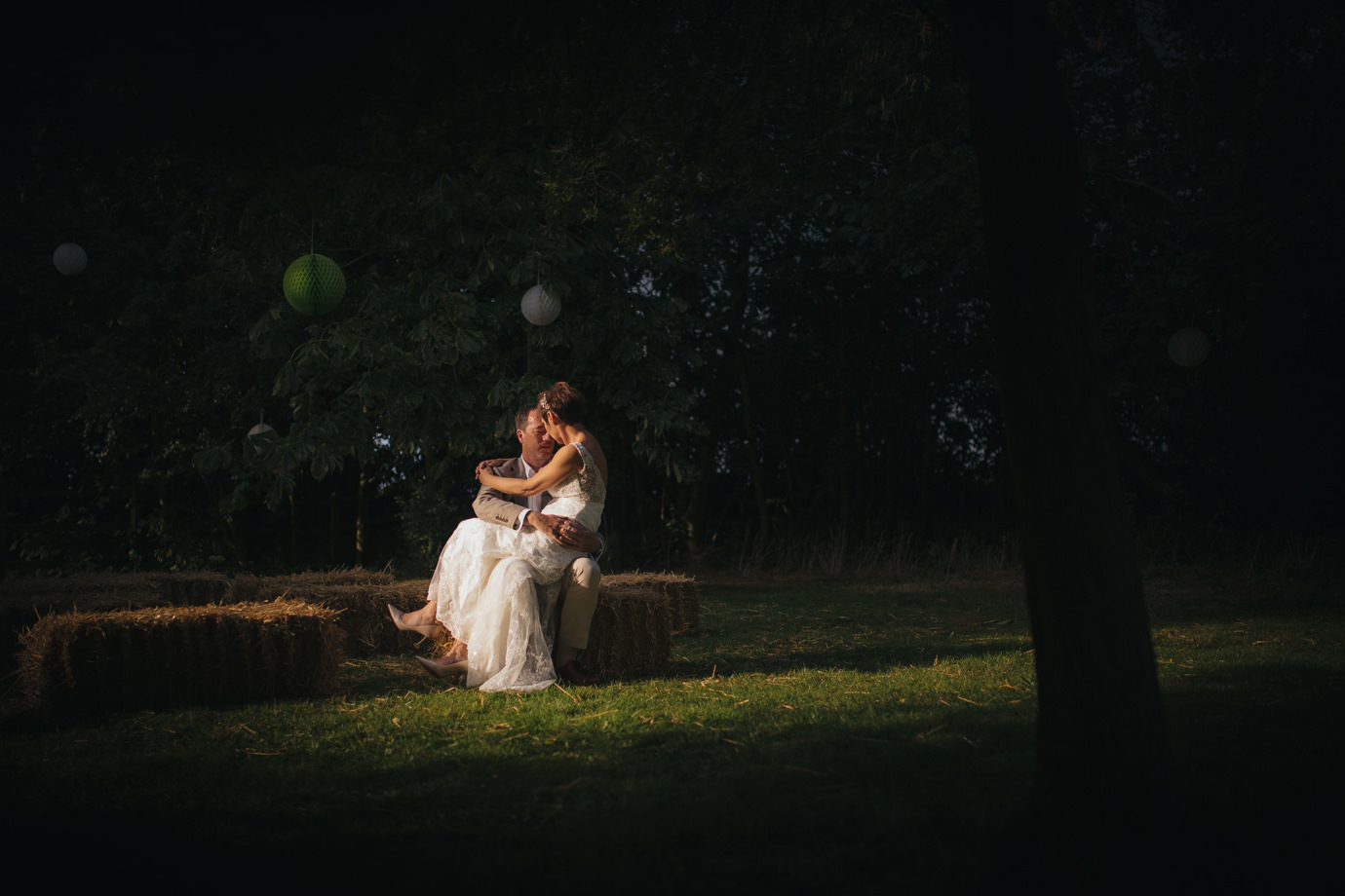 Bride and groom, candid capture of a tender moment, Cheshire wedding photography