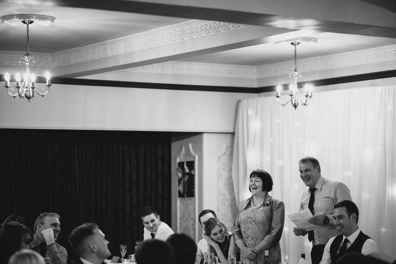 Laughter during speeches, documentary wedding photography